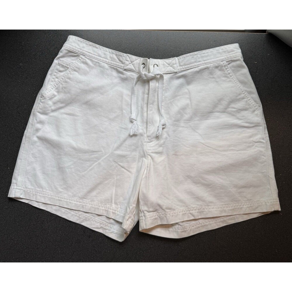 Vtg Op Ocean Pacific White Women's cotton Shorts Size 15 Casual Drawstring Beach